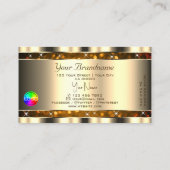 Eye Catching Gold Orange Glitzer Stars hinzufügen Visitenkarte (Rückseite)