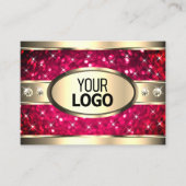 Eye Catching Gold Pink Glitzer Diamonds hinzufügen Visitenkarte (Vorderseite)