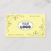 Eye Catching Gold Verziert Corners mit Logo Creme Visitenkarte (Vorderseite)