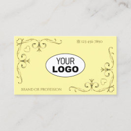 Eye Catching Gold Verziert Corners mit Logo Creme Visitenkarte