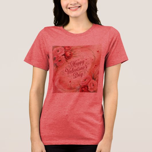 Eye Catching Happy Valentines Day Tri-Blend Shirt (Vorderseite)