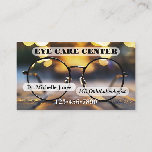 Eye Catching Ophthalmologist or Optometrist Visitenkarte (Vorderseite)