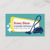 Eye Catching Retro Vacuum House Cleaning Visitenkarte (Vorderseite)