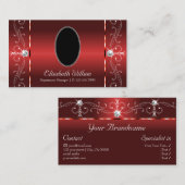 Eye Catching Rubby Red Squiggled Juwelen mit Foto Visitenkarte (Vorne/Hinten)