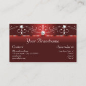 Eye Catching Rubby Red Squiggled Juwelen mit Foto Visitenkarte (Rückseite)