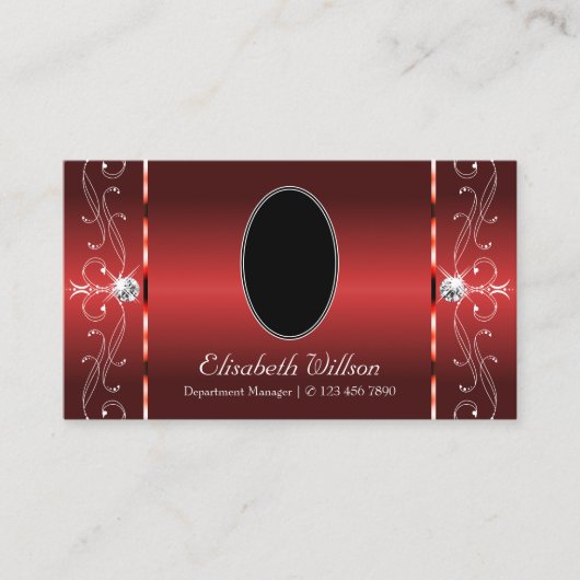 Eye Catching Rubby Red Squiggled Juwelen mit Foto Visitenkarte (Vorderseite)