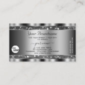 Eye Catching Silver Glitzer Sparkle Stars hinzufüg Visitenkarte (Rückseite)