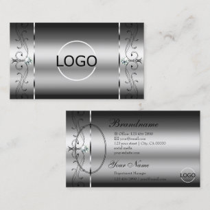 Eye Catching Silver Squiggled Juwelen Logo und Fot Visitenkarte