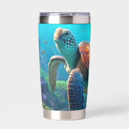 Eye Catching Turtle Image Mark Insulated Tumbler Thermobecher