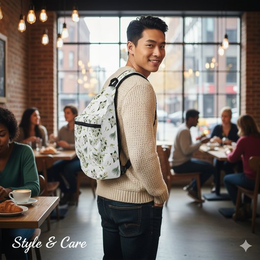 Eye-Catching White Green Floral Pattern Stylish Crossbody Bag