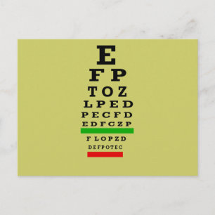 EYE CHART Geschenke Postkarte