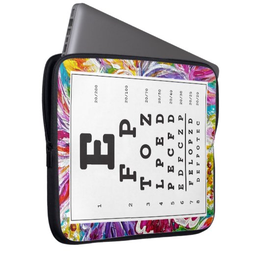 Eye Chart Laptop Sleeve (Vorne Rechts)