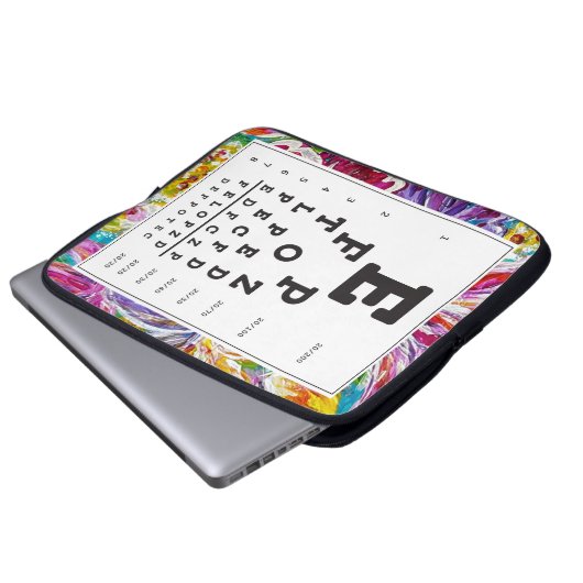 Eye Chart Laptop Sleeve (Vorne Knopf)