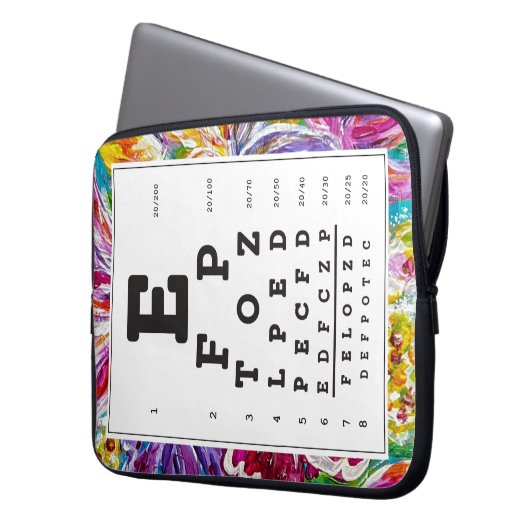 Eye Chart Laptop Sleeve (Vorderseite Links)