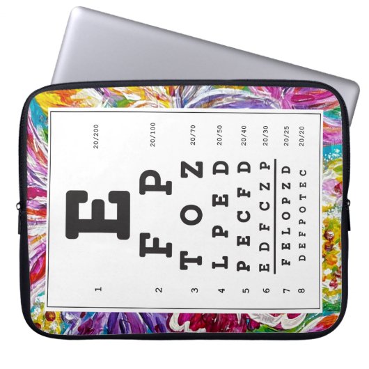 Eye Chart Laptop Sleeve (Vorderseite)