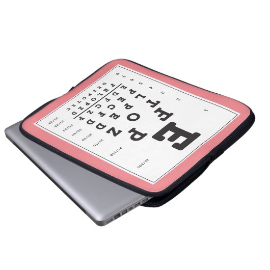 Eye Chart Laptop Sleeve (Vorne Knopf)