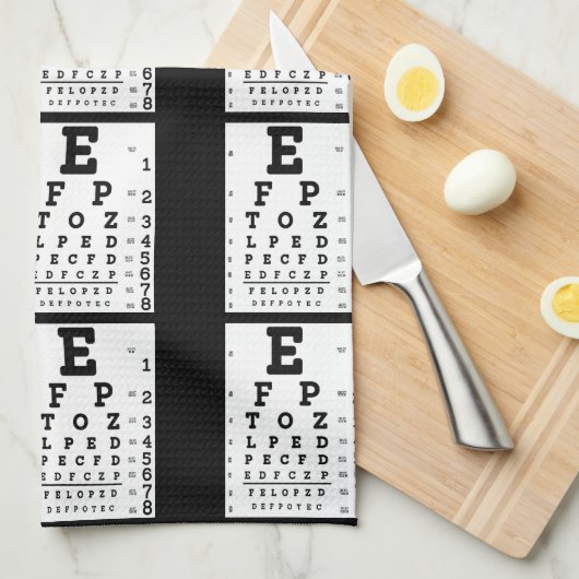 Eye Chart Optometrist Geschirrtuch (Viertel Falte)
