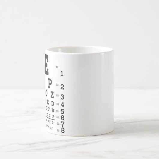 Eye Chart Optometrist Kaffeetasse (Mittel)