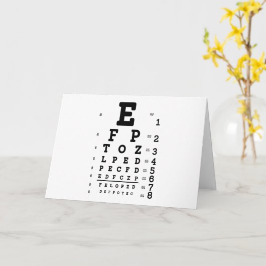 Eye Chart Optometrist Karte (Gelbe Blume)