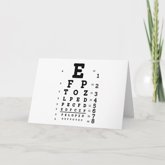 Eye Chart Optometrist Karte (Vorderseite)