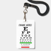 Eye ChartMagnet Ausweis (Front with Lanyard)