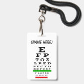 Eye ChartMagnet Ausweis (Back with Lanyard)
