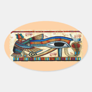 EYE DER HORUS Mystische Kunst-Sammlung Ägyptens Ovaler Aufkleber
