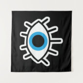 Eye Design Schwarzer Hintergrund Wandteppich (Vorderseite (Horizontal))