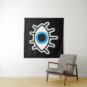 Eye Design Schwarzer Hintergrund Wandteppich (Beispiel (Horizontal))