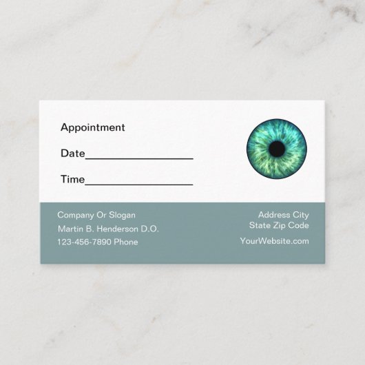 Eye Doctor ernennt einfache Visitenkarten Terminkarte (Vorderseite)