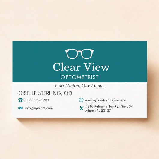Eye Doctor Optometrist Office Glasses Icon Visitenkarte