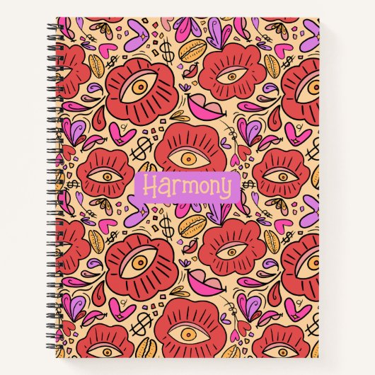 Eye Doodle Manifest Spiral Notebook Notizblock (Vorderseite)