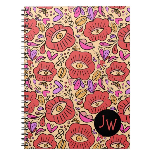 Eye Doodle Manifest Spiral Notebook Notizblock (Vorderseite)