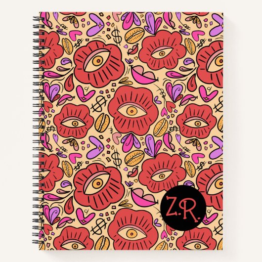 Eye Doodle Manifest Spiral Notebook Notizblock (Vorderseite)