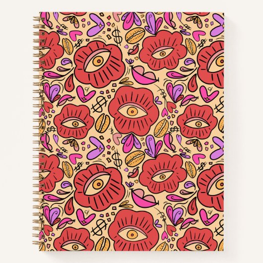 Eye Doodle Manifest Spiral Notebook Notizblock (Vorderseite)