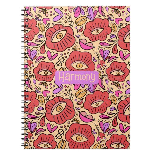 Eye Doodle Manifest Spiral Notebook Notizblock (Vorderseite)