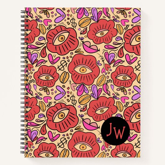 Eye Doodle Manifest Spiral Notebook Notizblock (Vorderseite)