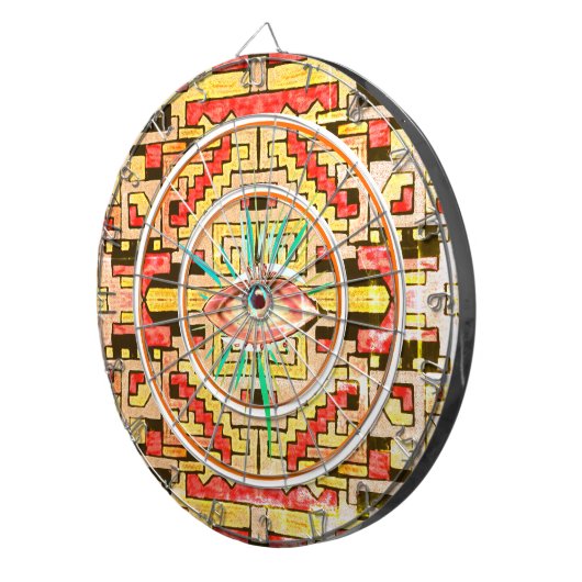 Eye Geomethric Stamm/Ethnisches Muster Dartscheibe (Vorderseite rechts)