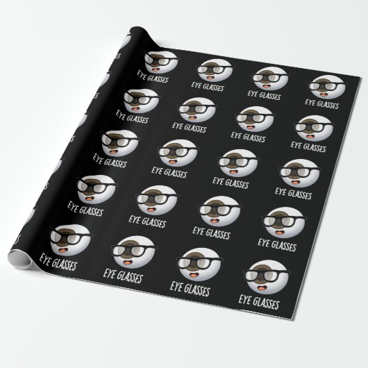 Eye Glasses Funny Eyeball Puns Dark BG Geschenkpapier (Ungerollt)
