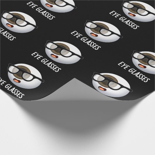 Eye Glasses Funny Eyeball Puns Dark BG Geschenkpapier (Ecke)