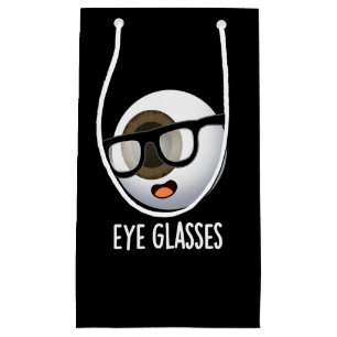Eye Glasses Funny Eyeball Puns Dark BG Kleine Geschenktüte