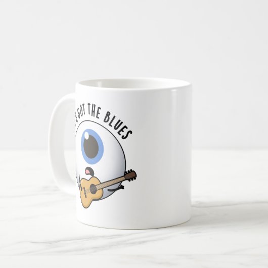 Eye Got die Blues Funny Eyeball Music Puff Kaffeetasse (Vorderseite Links)