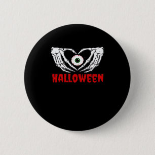 Eye Halloween - Skeleton Hands Herz Button