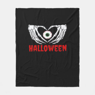 Eye Halloween - Skeleton Hands Herz Fleecedecke
