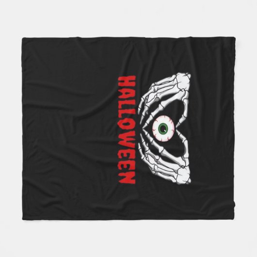 Eye Halloween - Skeleton Hands Herz Fleecedecke (Vorderseite (Horizontal))