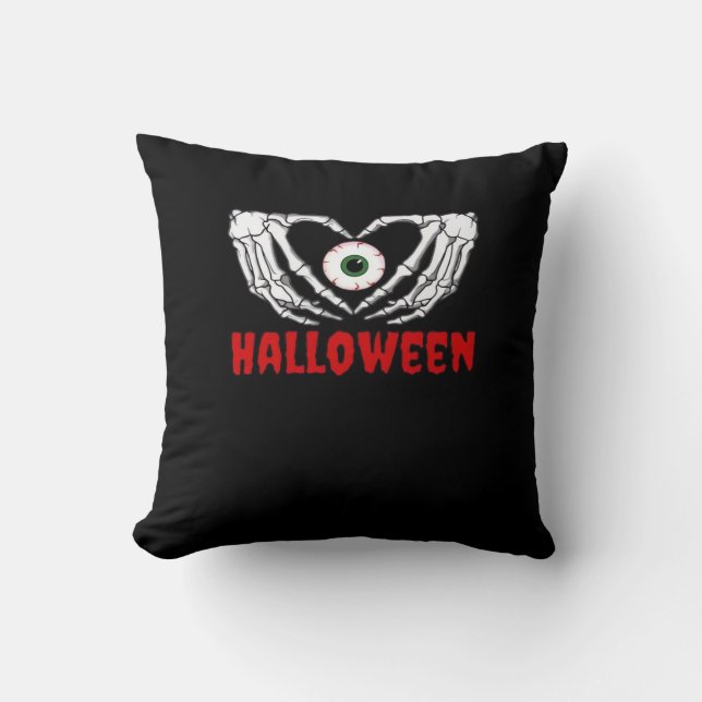 Eye Halloween - Skeleton Hands Herz Kissen (Vorderseite)