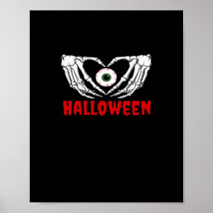 Eye Halloween - Skeleton Hands Herz Poster
