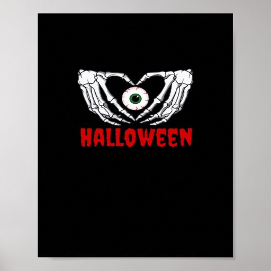 Eye Halloween - Skeleton Hands Herz Poster (Vorne)