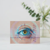 Eye Iris biometrische Sci-Fi Futuristic Tech Postkarte (Stehend Vorderseite)
