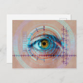 Eye Iris biometrische Sci-Fi Futuristic Tech Postkarte (Vorne/Hinten)